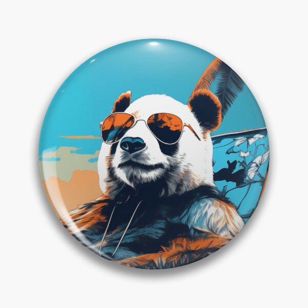 Item preview, Panda On Holiday Pop Art Style designed and sold by Amberjays.