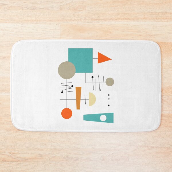 Item preview, Flowchart Mid Century Modern Orange Turquoise Tan Yellow designed and sold by Orchard Berry.