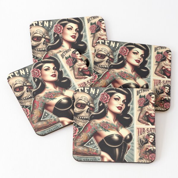 Item preview, Hot Tattooed Pin-up designed and sold by PulpVintage.