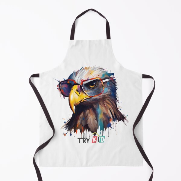 Aperçu de l'œuvre Aigle avec lunettes et couleurs de peinture Logo TRYKID - Unique Art Youth Apparel créée et vendue par TRYKID.