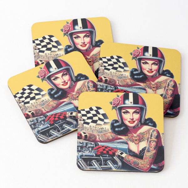 Item preview, Retro Racing Pin-up designed and sold by PulpVintage.