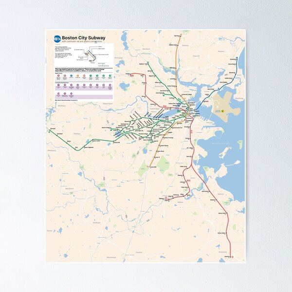 MTA style MBTA map Poster