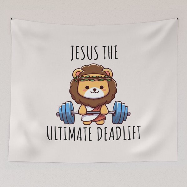 Item preview, Jesus The Ultimate Deadlifter Lion designed and sold by LemuellTrends.