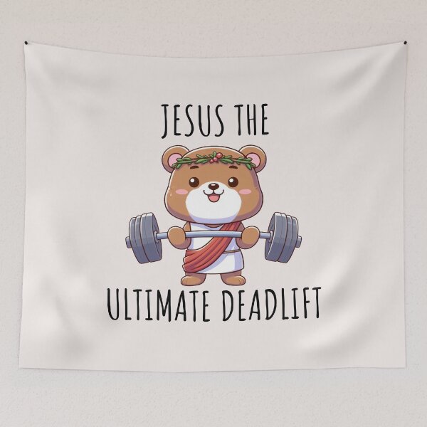 Item preview, Jesus The Ultimate Deadlifter Bear designed and sold by LemuellTrends.