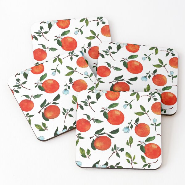 Item preview, Hand drawn watercolor orange fruit pattern designed and sold by pinkyfish1010.