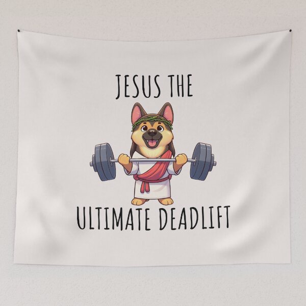 Item preview, Jesus The Ultimate Deadlifter German Shepherd designed and sold by LemuellTrends.