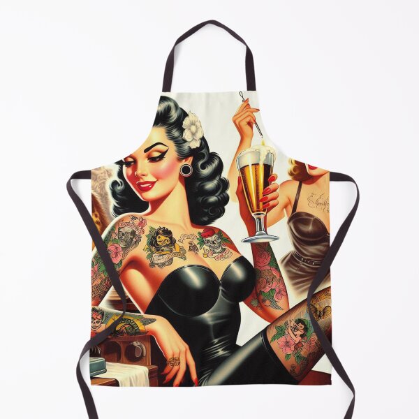 Artikelvorschau, Retro Tattoo Bier Pin-up entworfen und verkauft von PulpVintage.