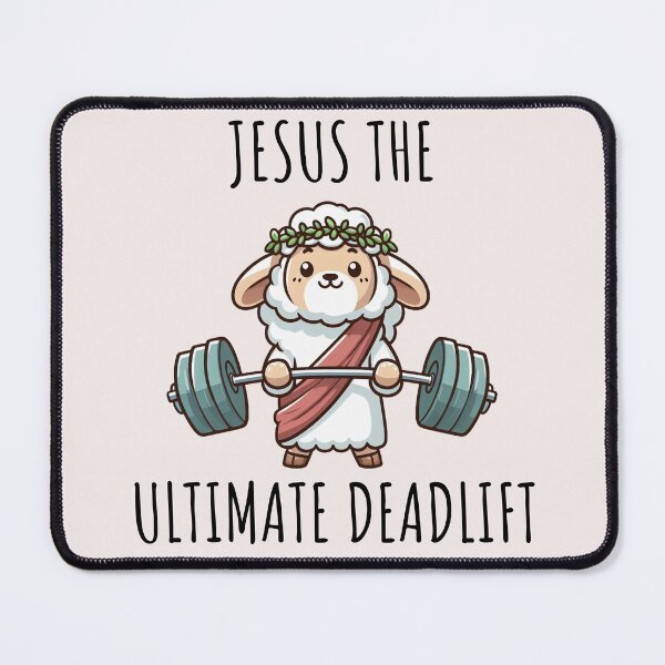 Item preview, Jesus The Ultimate Deadlifter Sheep designed and sold by LemuellTrends.