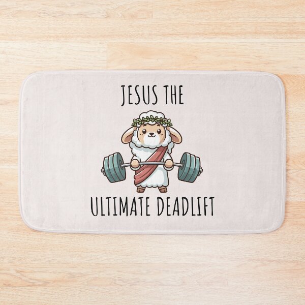 Item preview, Jesus The Ultimate Deadlifter Sheep designed and sold by LemuellTrends.