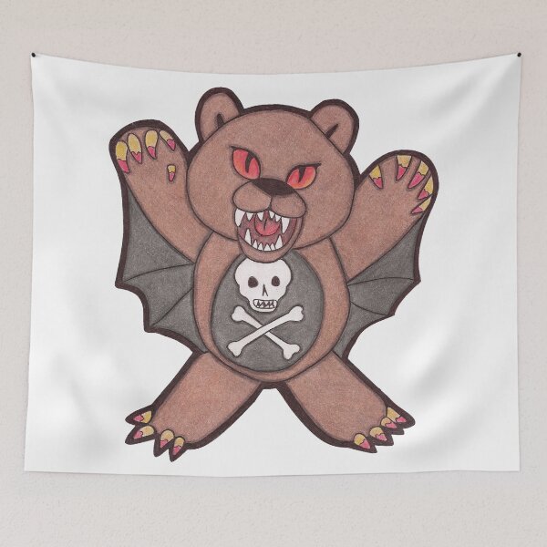 Item preview, Scary Beary Pen and Colored Pencil Drawing designed and sold by dragonglowart.