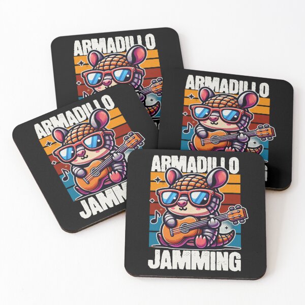Item preview, Armadillo Jamming Retro Guiter Lover designed and sold by Odetee.
