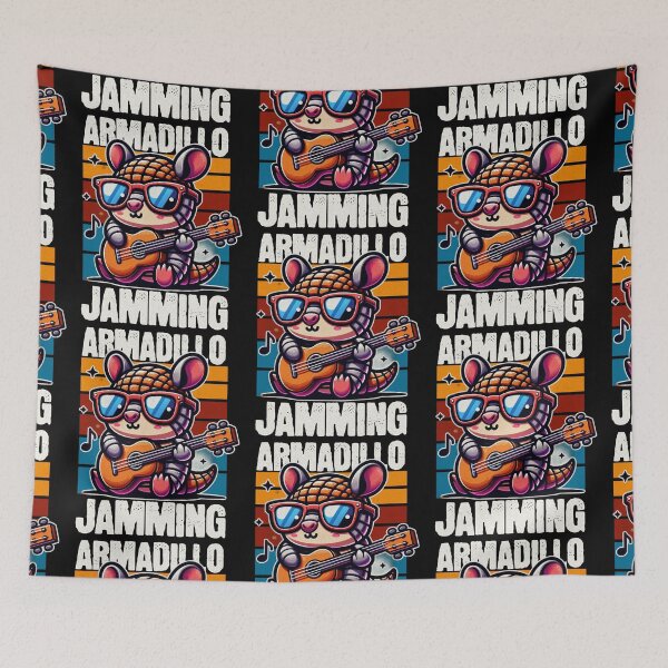 Item preview, Armadillo Jamming Retro Guiter Lover designed and sold by Odetee.