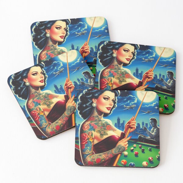 Artikelvorschau, Snooker-Pin-up entworfen und verkauft von PulpVintage.