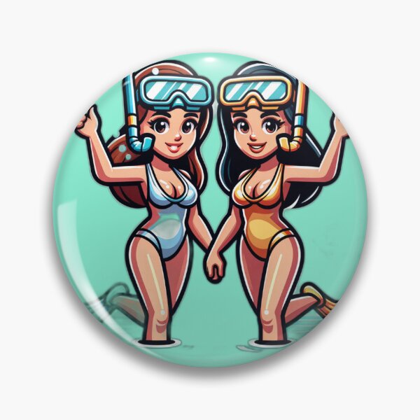 Item preview, Two gals snorkeling designed and sold by seahorse crossing.