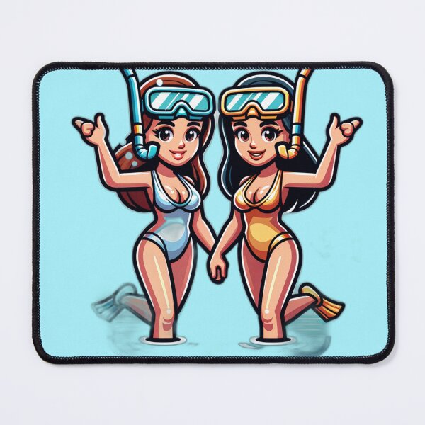 Item preview, Two gals snorkeling designed and sold by seahorse crossing.