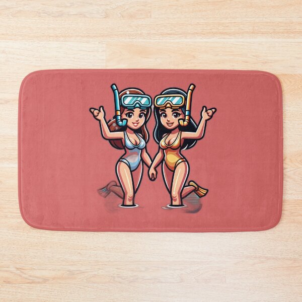 Item preview, Two gals snorkeling designed and sold by seahorse crossing.