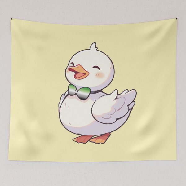 Item preview, Cute Ducky with Aromantic Pride Flag Bow Tie, Kawaii Aromantic Pride Duck Design designed and sold by Travelslightly.