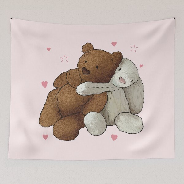 Item preview, Bear and Bunny (Hearts) designed and sold by daniasdesigns.