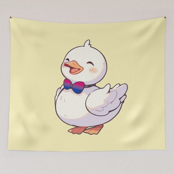 Item preview, Cute Ducky with Bisexual Pride Flag Bow Tie, Kawaii bisexual Pride Duck Design designed and sold by Travelslightly.