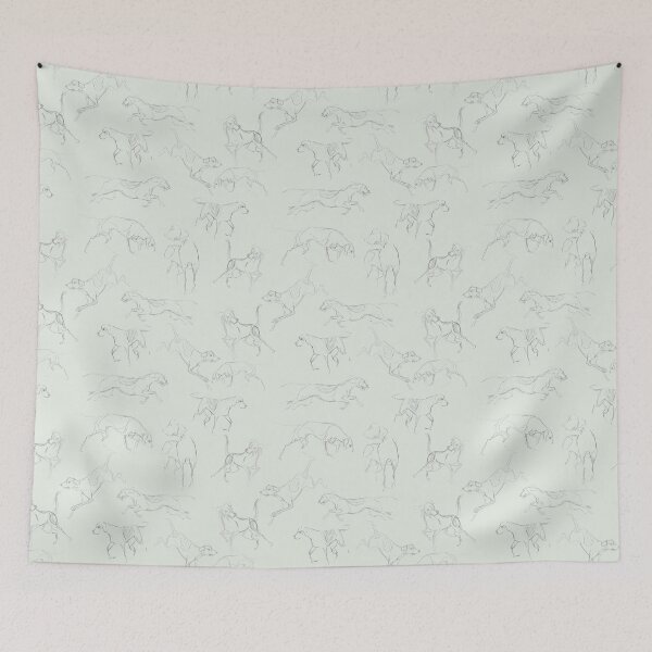 Item preview, Playful Hounds in Sage designed and sold by Lavender Woodman.