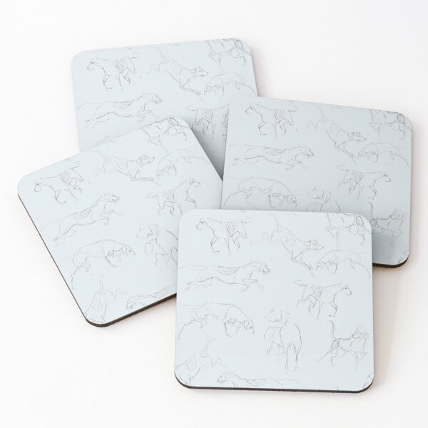 Item preview, Playful Hounds in Blue designed and sold by Lavender Woodman.