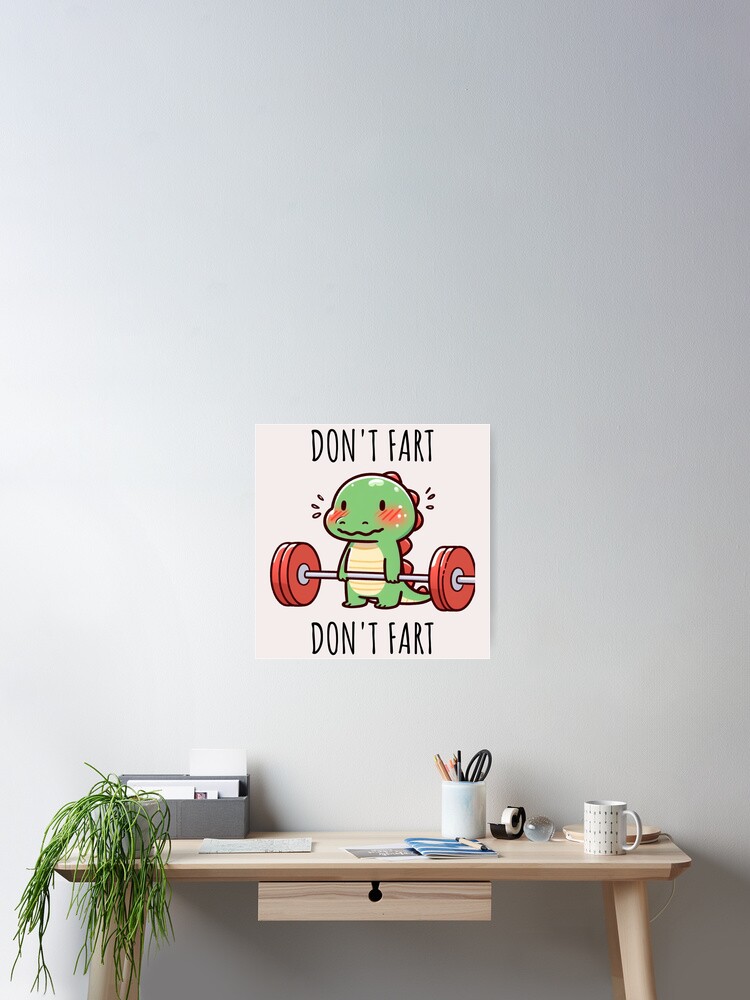 Farting In Gym Lizard Poster