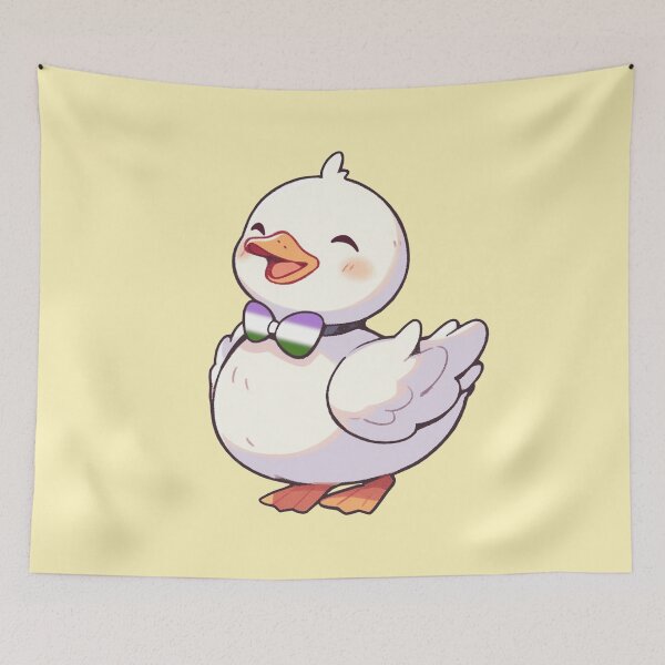 Item preview, Cute Ducky with Genderqueer Pride Flag Bow Tie, Kawaii Genderqueer Pride Duck Design designed and sold by Travelslightly.
