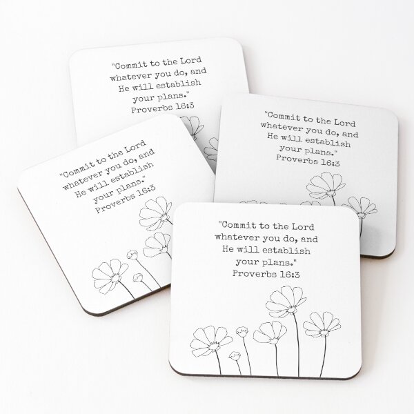 Item preview, Bible Verse Proverbs 16:3 Commit To The Lord Whatever You Do designed and sold by ThePinkProject.