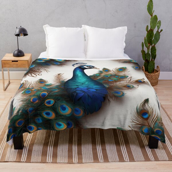Item preview, Vintage blue peacock with feathers designed and sold by Cloe Dauplais.