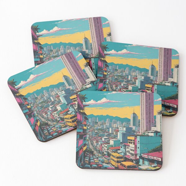 Item preview, Vibrant Cebu Cityscape Watercolor Vintage designed and sold by Places On Earth.