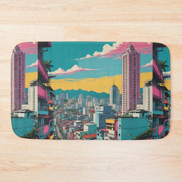 Item preview, Vibrant Cebu Cityscape Watercolor Vintage designed and sold by Places On Earth.