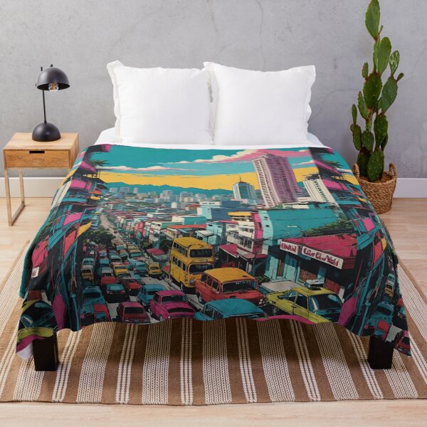Artikelvorschau, Lebendiges Cebu Stadtbild Aquarell Vintage entworfen und verkauft von Places On Earth.