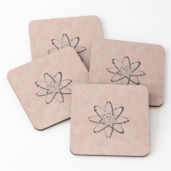 Item preview, Embossed Atom Structure on Textured Beige Background designed and sold by InfoBytes Academy.
