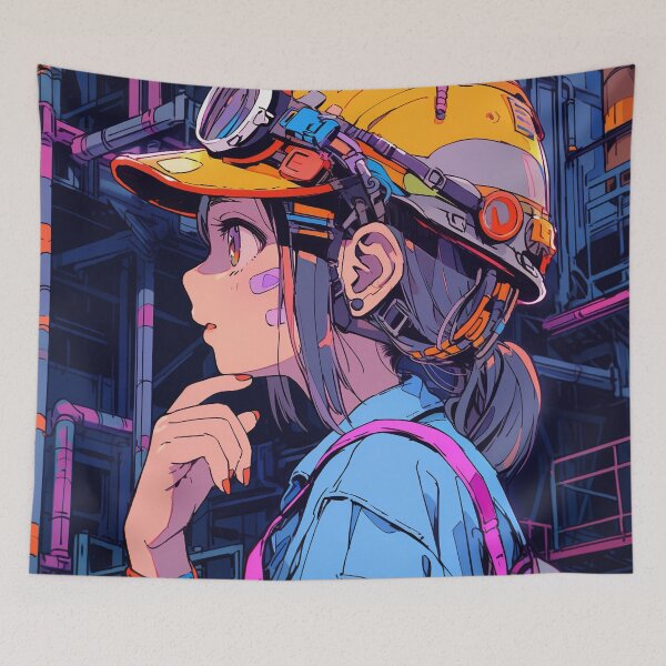 Item preview, Industrial Factory Worker Anime Girl designed and sold by bubblegoth.