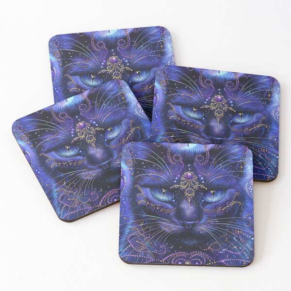 Item preview, Fantasy Black Cat Purple Jewels Dragonfly designed and sold by InspiredbyOllie.
