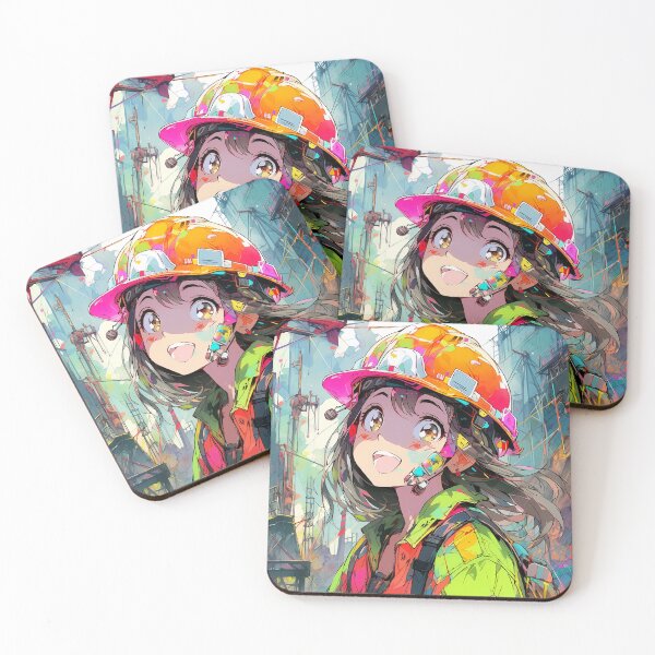 Item preview, Vibrant Construction Anime Girl designed and sold by bubblegoth.
