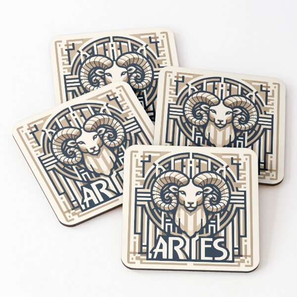 Item preview, Aries Art Deco retro sticker designed and sold by IndyJoe Designs.