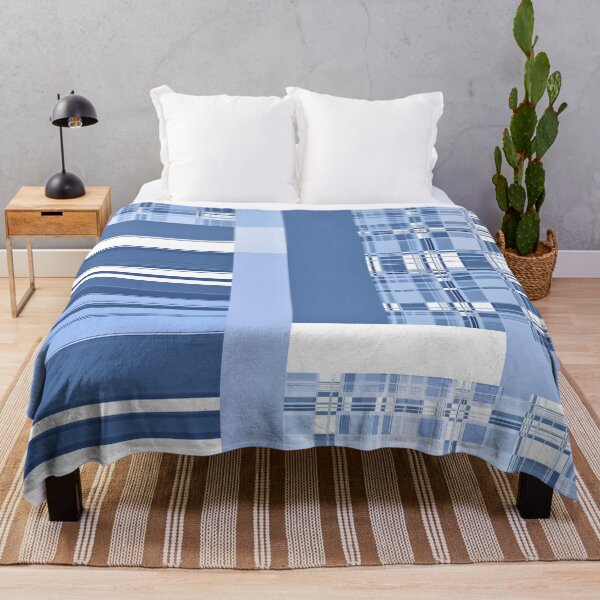 Item preview, Plaid Play Blue and White Background designed and sold by Sharon Schwalbe.