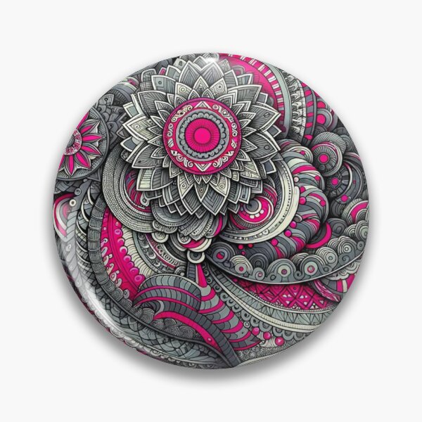 Item preview, Pink and Gray Detailed Zentangle Style Design designed and sold by Blessinger77.