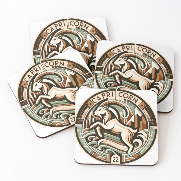 Item preview, Capricorn Art Deco retro sticker designed and sold by IndyJoe Designs.