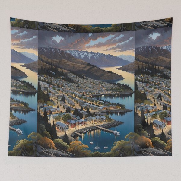 Item preview, Lakeside Serenity in Queenstown Skyline designed and sold by Places On Earth.