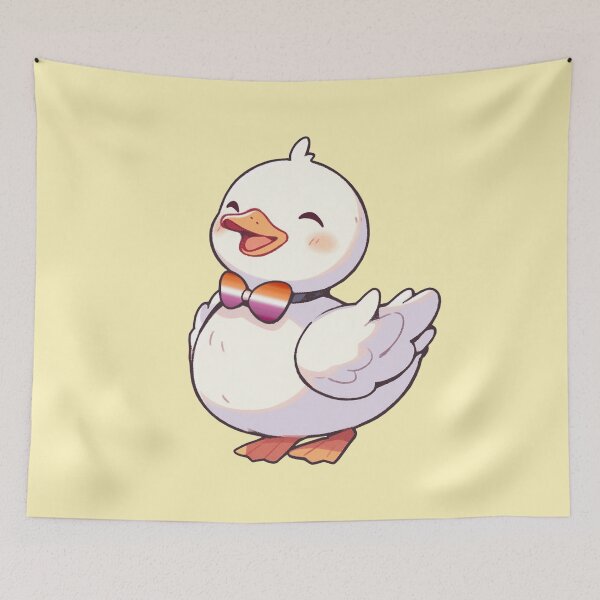 Item preview, Cute Ducky with Lesbian Pride Flag Bow Tie, Kawaii Lesbian Pride Duck Design designed and sold by Travelslightly.