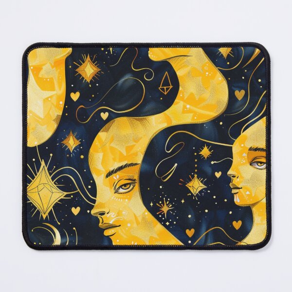 Item preview, Celestial Harmony: Starry Night Gemini Twins Print designed and sold by AstrologyOven.
