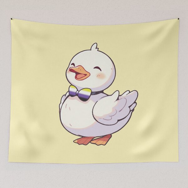 Item preview, Cute Ducky with Nonbinary Pride Flag Bow Tie, Kawaii Enby Pride Duck Design designed and sold by Travelslightly.