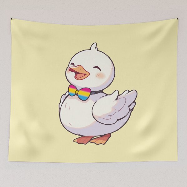 Item preview, Cute Ducky with Pansexual Pride Flag Bow Tie, Kawaii Pan Pride Duck Design designed and sold by Travelslightly.