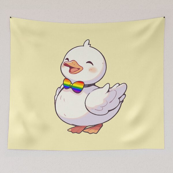 Item preview, Cute Ducky with LGBTQIA++ Pride Flag Bow Tie, Kawaii Rainbow Pride Duck Design designed and sold by Travelslightly.