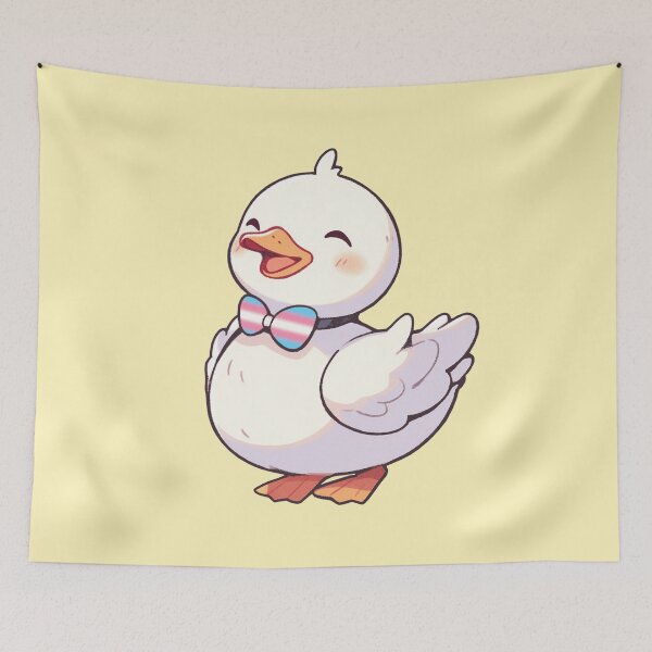 Item preview, Cute Ducky with Transgender Pride Flag Bow Tie, Kawaii Trans Pride Duck Design designed and sold by Travelslightly.