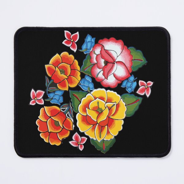Item preview, Tehuana yellow flowers colorful mexican embroidery maximalist folk art designed and sold by T-Mex.