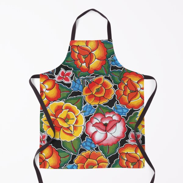 Item preview, Tehuana yellow flowers colorful mexican embroidery maximalist folk art designed and sold by T-Mex.