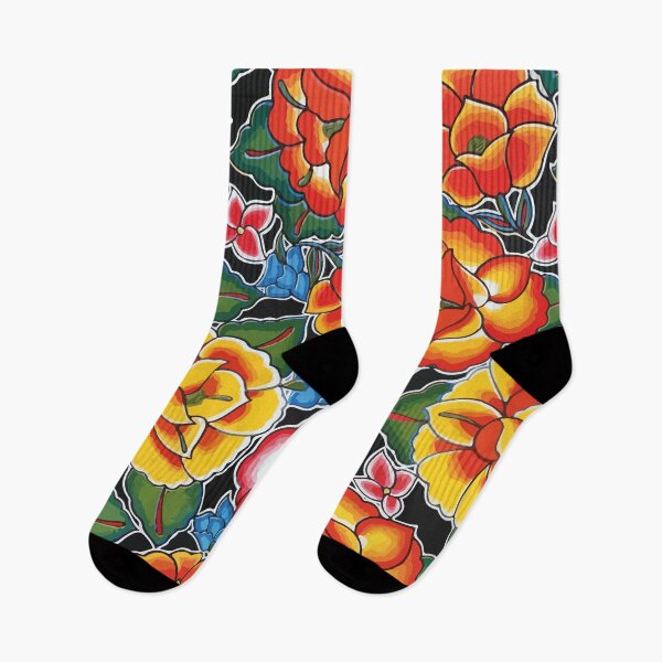 Item preview, Tehuana yellow flowers colorful mexican embroidery maximalist folk art designed and sold by T-Mex.